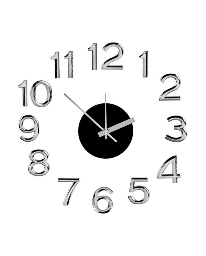 Wall Clock Gift Decor White Silver ABS EVA Ø 35 cm Sticker (6 Units)