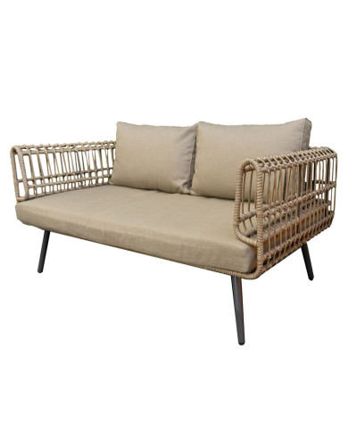 2-Seater Sofa Ariki Steel Rattan synthetic rattan 161 x 84 x 67 cm