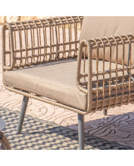 2-Seater Sofa Ariki Steel Rattan synthetic rattan 161 x 84 x 67 cm