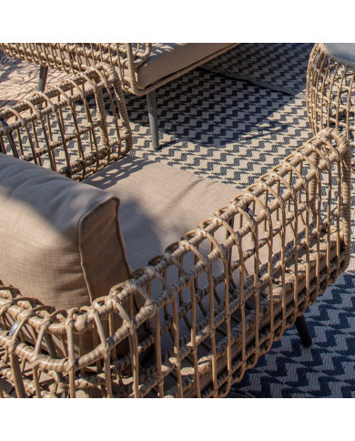 2-Seater Sofa Ariki Steel Rattan synthetic rattan 161 x 84 x 67 cm
