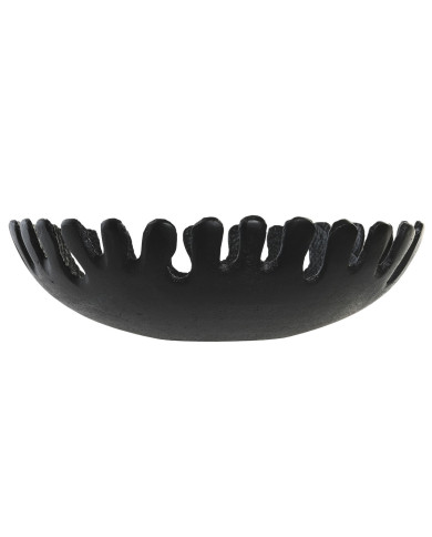 Centerpiece DKD Home Decor Black Golden Aluminium 32 x 32 x 9 cm (2 Units)