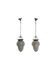 Ceiling Light DKD Home Decor Crystal Metal Multicolour 25 W 20 x 20 x 28 cm (2 Units)