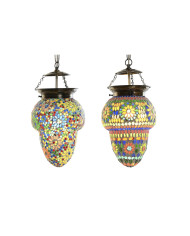Ceiling Light DKD Home Decor Crystal Metal Multicolour 25 W 20 x 20 x 28 cm (2 Units)