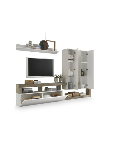 TV furniture DKD Home Decor White Metal Aluminium MDF Wood 277 x 75 x 173 cm 277 x 35 x 173 cm