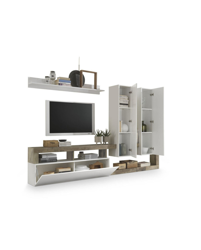 TV furniture DKD Home Decor White Metal Aluminium MDF Wood 277 x 75 x 173 cm 277 x 35 x 173 cm