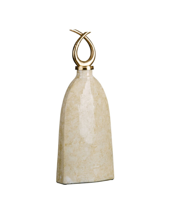 Vase 24 x 13 x 64 cm Crystal Golden Metal White