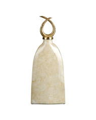 Vase 24 x 13 x 64 cm Crystal Golden Metal White
