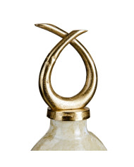 Vase 24 x 13 x 64 cm Crystal Golden Metal White