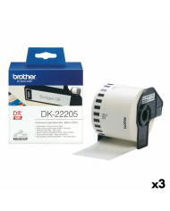 Continuous Roll of Paper Brother DK-22205 Black/White (3 Units)
