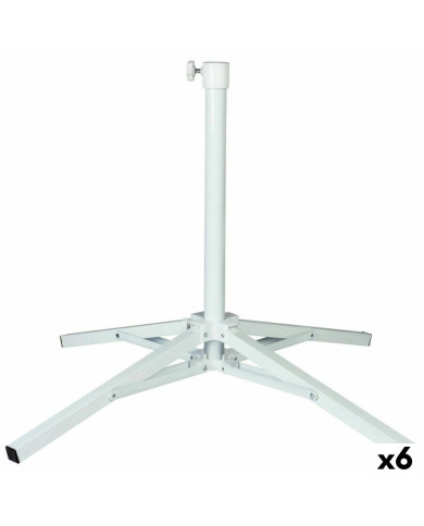 Base for beach umbrella Aktive White Metal 65 x 60,5 x 65 cm (6 Units)