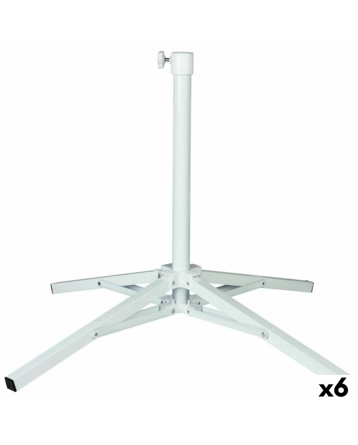 Base for beach umbrella Aktive White Metal 65 x 60,5 x 65 cm (6 Units)