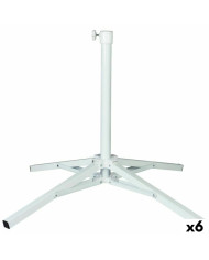 Base for beach umbrella Aktive White Metal 65 x 60,5 x 65 cm (6 Units)