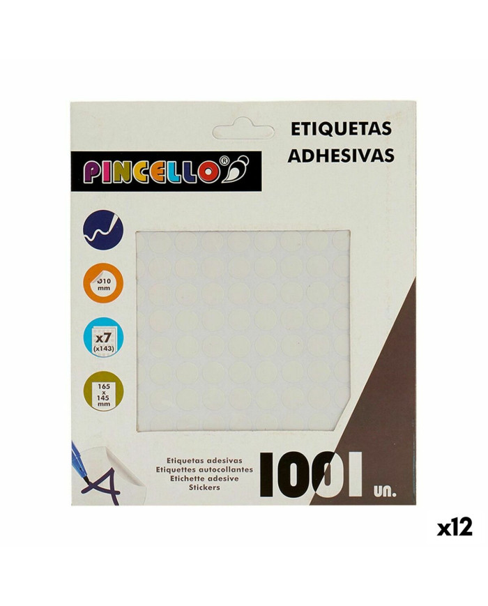 Adhesive labels Pincello White Ø 10 mm 17 x 4 x 19 cm (12 Units)