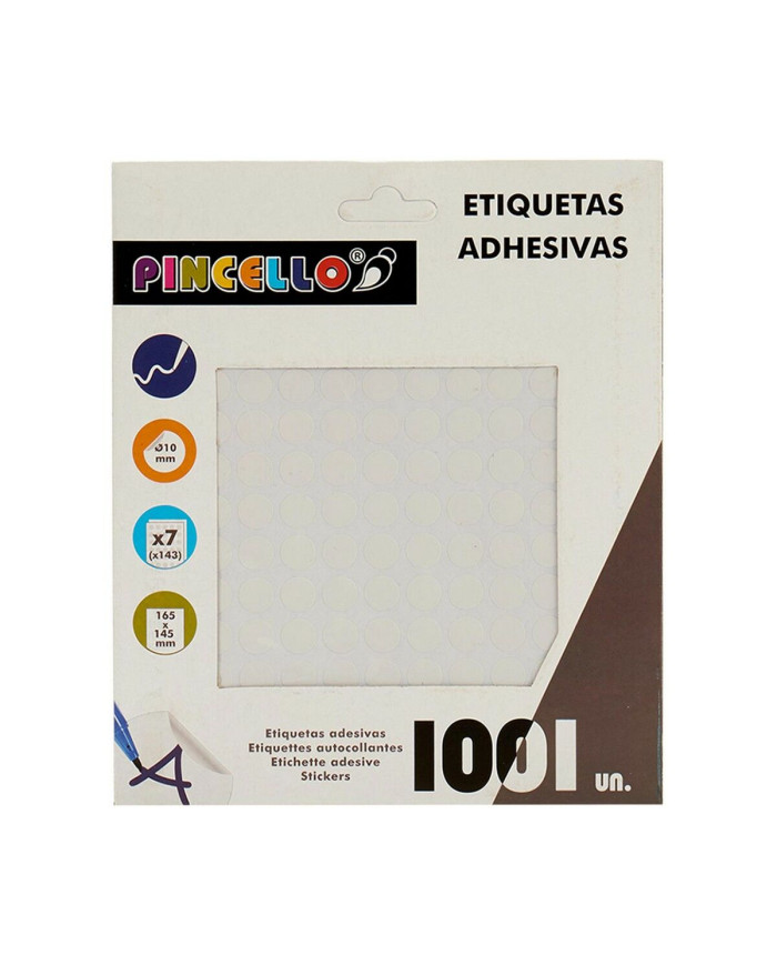 Adhesive labels Pincello White Ø 10 mm 17 x 4 x 19 cm (12 Units)