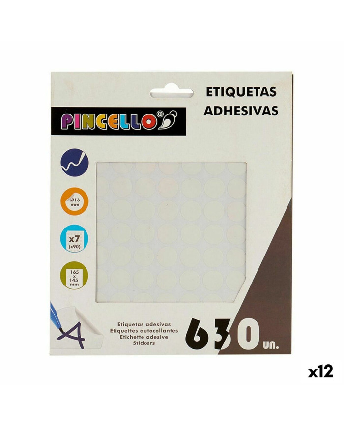 Adhesive labels Pincello White Ø 13 mm 17 x 4 x 19 cm (12 Units)