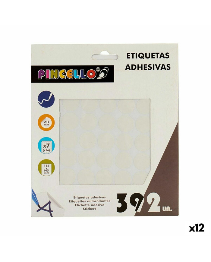 Adhesive labels Pincello White Ø 18 mm 17 x 4 x 19,5 cm (12 Units)