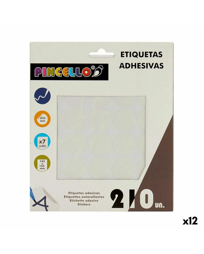 Adhesive labels Pincello White Ø 25 mm 17 x 4 x 19 cm (12 Units)
