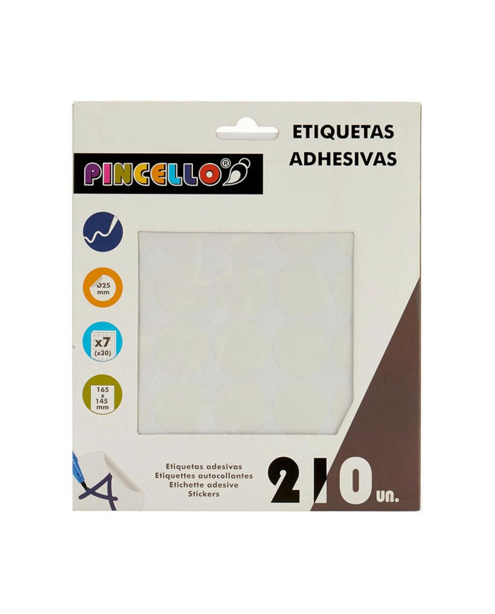 Adhesive labels Pincello White Ø 25 mm 17 x 4 x 19 cm (12 Units)