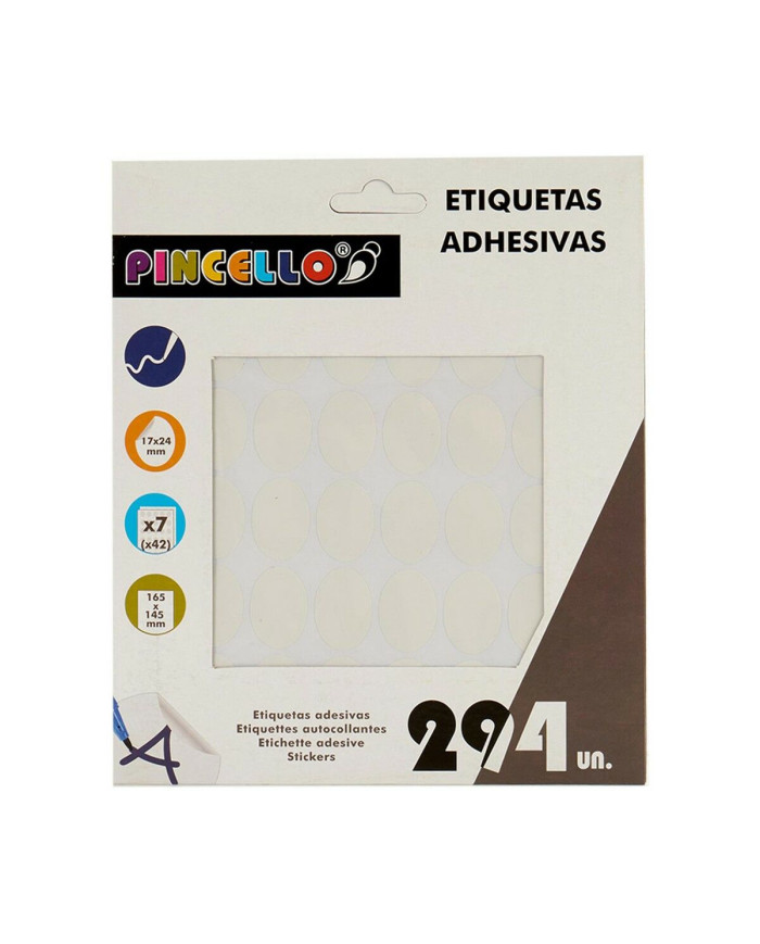 Adhesive labels Pincello White 17 x 4 x 19 cm 17 x 24 mm Oval (12 Units)