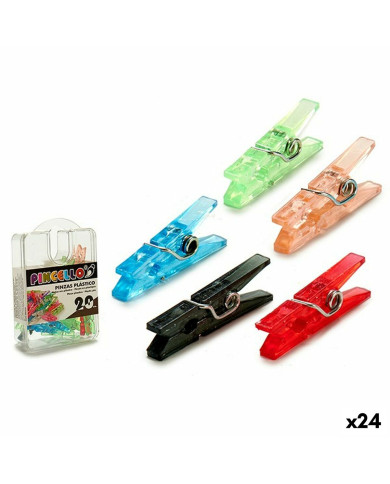 Clamps Pincello Multicolour Plastic (24 Units)