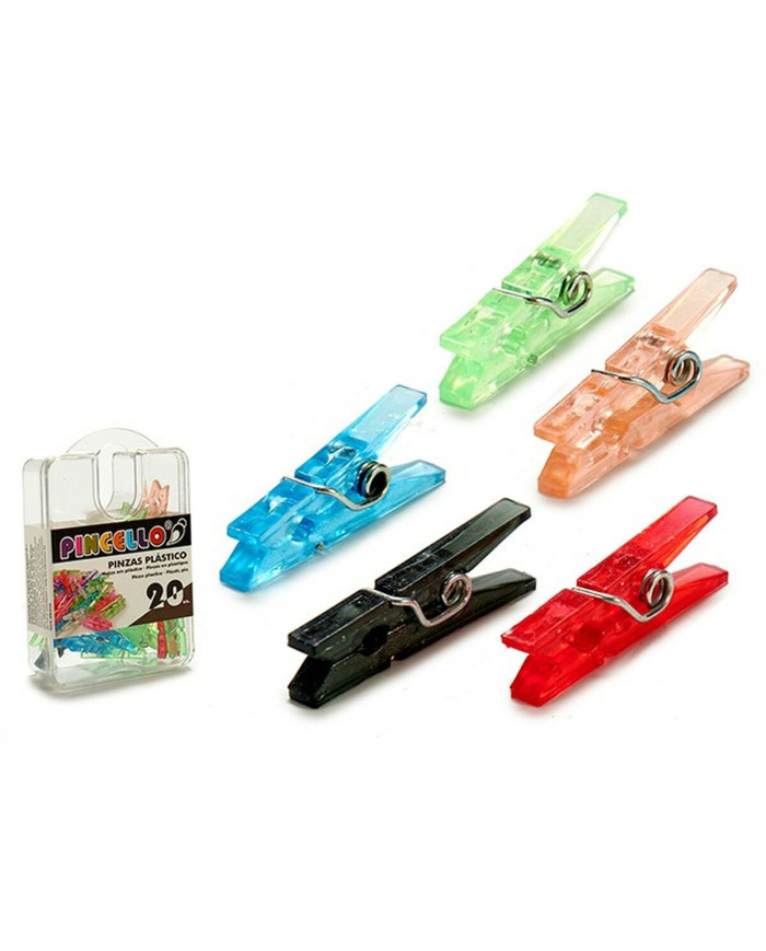 Clamps Pincello Multicolour Plastic (24 Units)