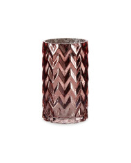 Vase Gift Decor Pink Crystal Ear (of wheat) Engraving 11,3 x 19,5 x 11,3 cm (6 Units)