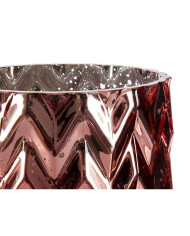 Vase Gift Decor Pink Crystal Ear (of wheat) Engraving 11,3 x 19,5 x 11,3 cm (6 Units)