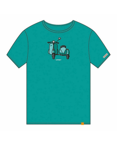 Short Sleeve T-Shirt Cállate la Boca   Turquoise Sidecar