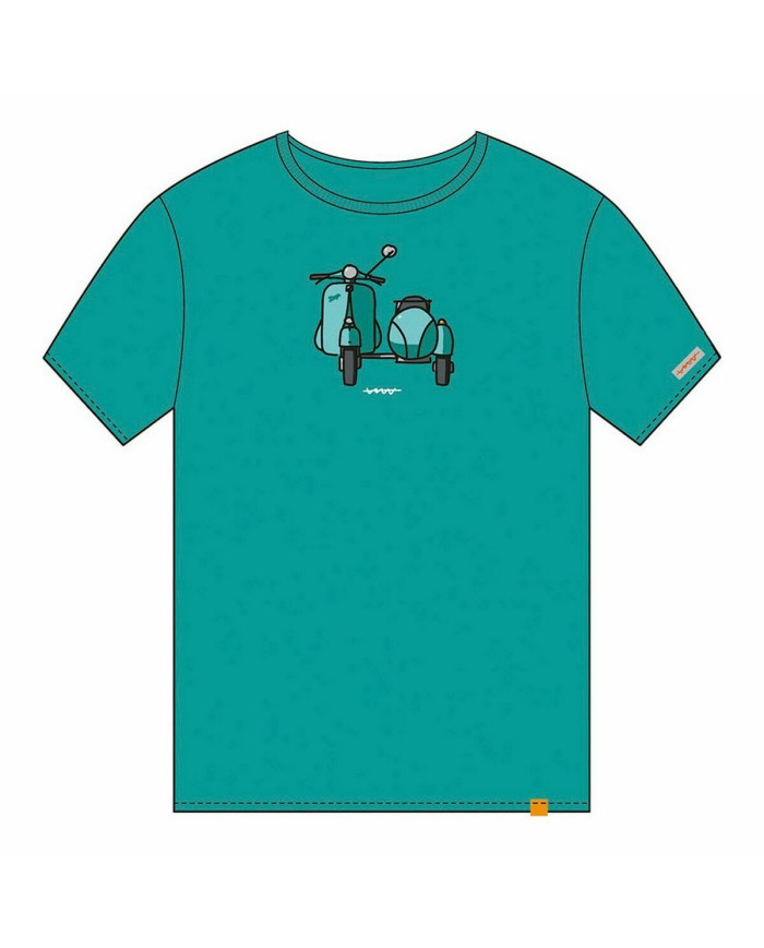 Short Sleeve T-Shirt Cállate la Boca   Turquoise Sidecar
