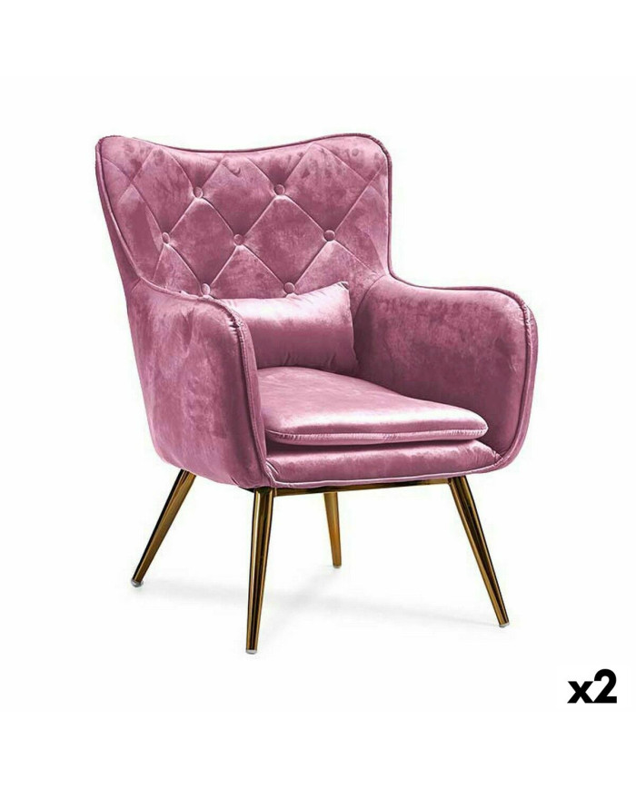 Armchair Gift Decor Pink 68 x 92 x 70 cm (2 Units)