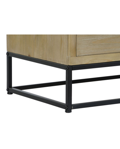 Sideboard DKD Home Decor Black Natural Metal MDF Wood 120 x 40 x 64 cm