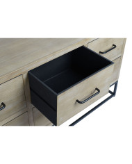 Sideboard DKD Home Decor Black Natural Metal MDF Wood 120 x 40 x 64 cm