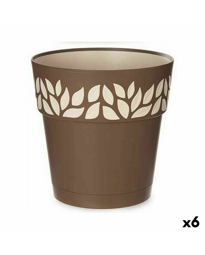 Self-watering flowerpot Stefanplast Cloe Brown Plastic 25 x 25 x 25 cm (6 Units)