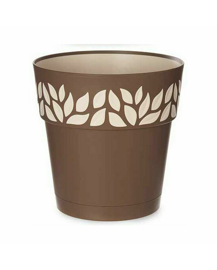 Self-watering flowerpot Stefanplast Cloe Brown Plastic 25 x 25 x 25 cm (6 Units)