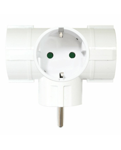 Plug adapter Silver Electronics 9153 White 220 V 16 A