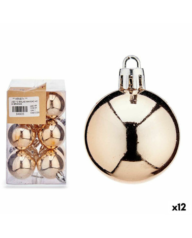 Set of Christmas balls Krist+ 00480-6 Bronze PVC Ø 4 cm (12 Units)