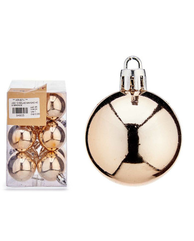 Set of Christmas balls Krist+ 00480-6 Bronze PVC Ø 4 cm (12 Units)