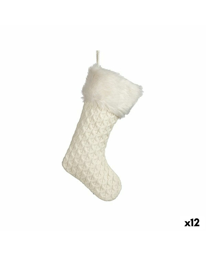 Christmas bauble Krist+ FG09-20493C White Christmas Stocking 28 x 4 x 46 cm (12 Units)