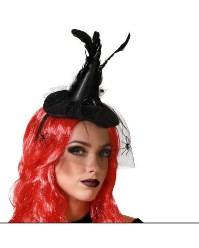 Headband Hat Witch Halloween Feathers