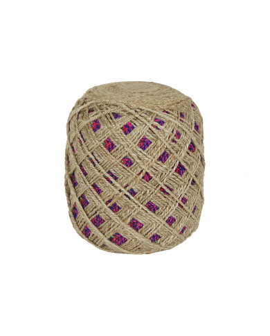 Footrest Home ESPRIT Brown Multicolour Jute 40 x 40 x 45 cm