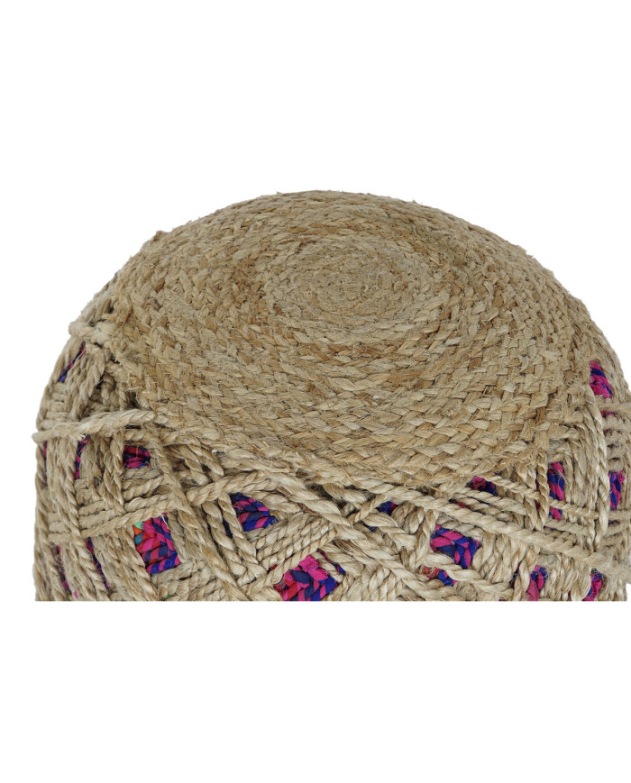 Footrest Home ESPRIT Brown Multicolour Jute 40 x 40 x 45 cm