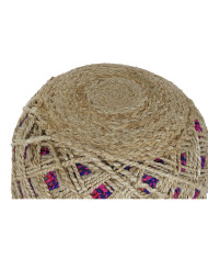 Footrest Home ESPRIT Brown Multicolour Jute 40 x 40 x 45 cm