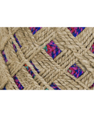 Footrest Home ESPRIT Brown Multicolour Jute 40 x 40 x 45 cm