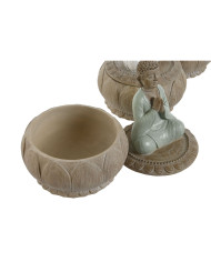 Decorative Figure Home ESPRIT White Green Turquoise Oriental 11 x 11 x 15 cm (3 Units)