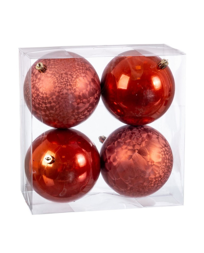 Christmas Baubles Copper Plastic 10 x 10 x 10 cm (4 Units)