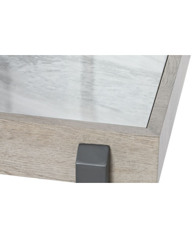 Side table Home ESPRIT White Grey Natural Metal 50 x 50 x 50 cm
