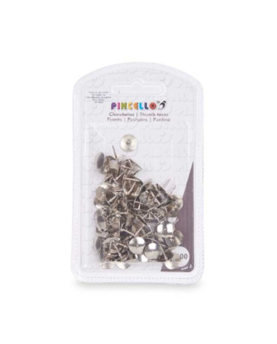 Drawing pins Pincello Silver Metal (24 Units)