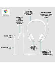 Headphones Logitech H390 White
