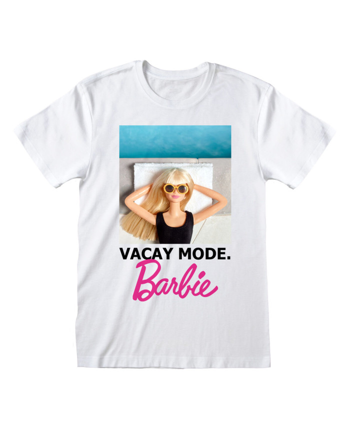 Short Sleeve T-Shirt Barbie Vacay Mode White Unisex
