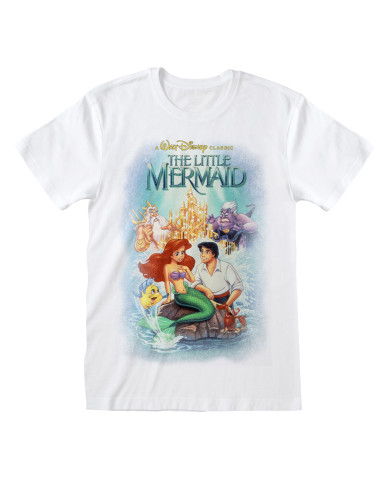 Short Sleeve T-Shirt The Little Mermaid Classic Poster White Unisex